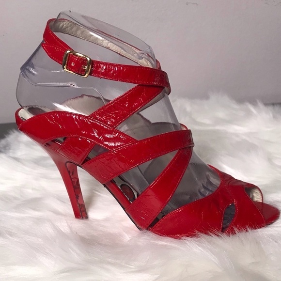 🌞Betsey Johnson Sexy RED Heels 7.5 - Picture 2 of 10